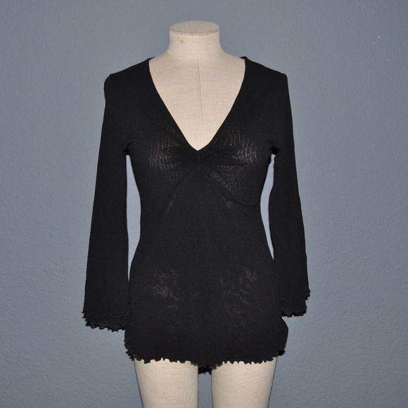 Sweet Pea Tops - SWEET PEA Black Twist Front Maternity Blouse [F6]